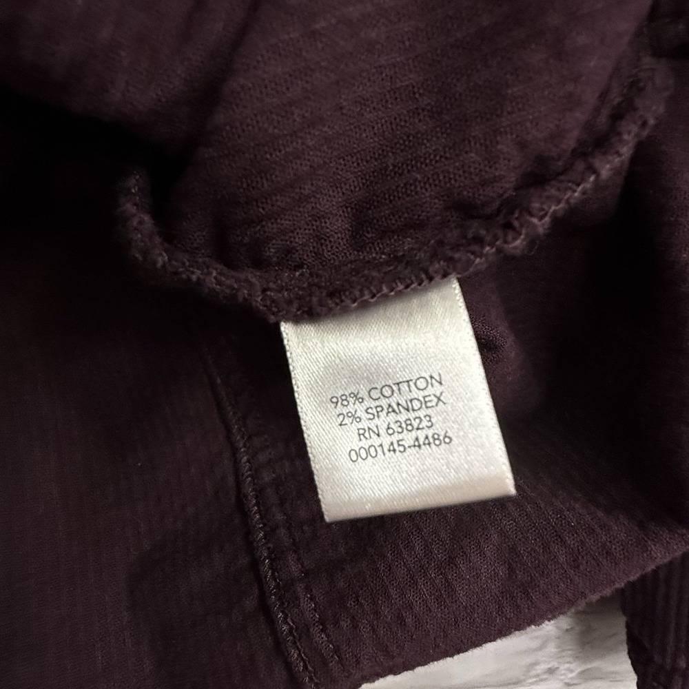 Christopher & Banks Corduroy Blazer Sz M Stretch Button Down Burgundy Jacket - Picture 7 of 16